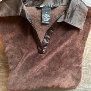 Carole Little Brown Velvet Top